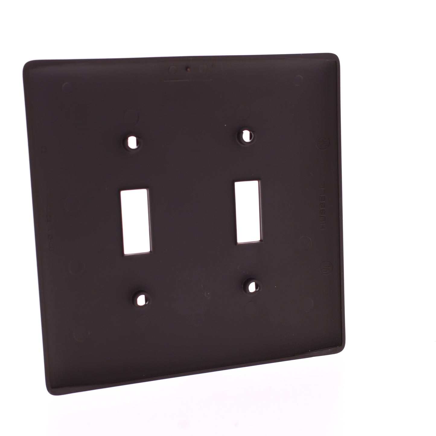 Hubbell NPJ2 Brown 2-Gang Toggle Switch Unbreakable Nylon Mid-Size Wallplate