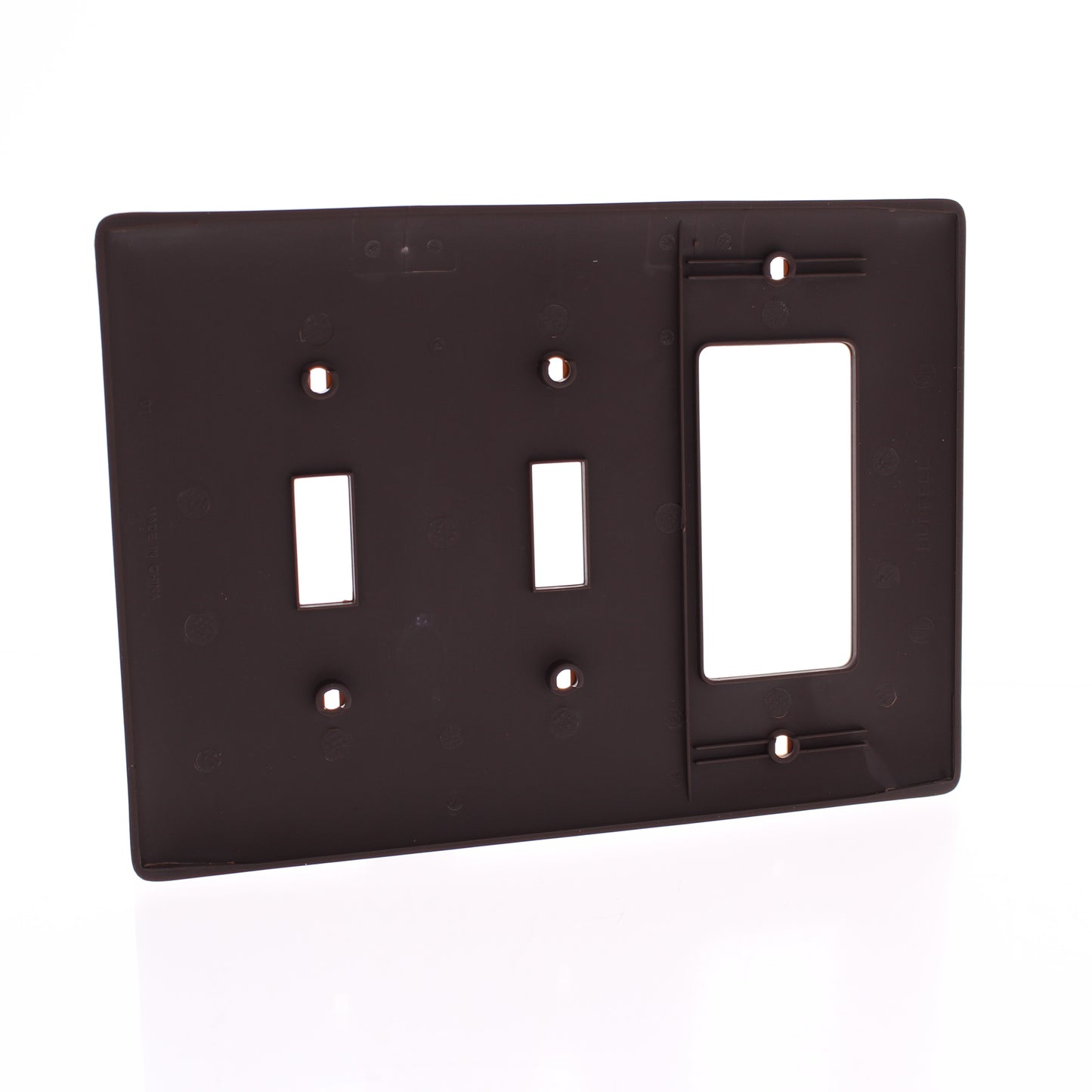 Hubbell NPJ226 Brown 3-Gang Toggle Decorator Unbreakable Mid-Size Wallplate 10pc