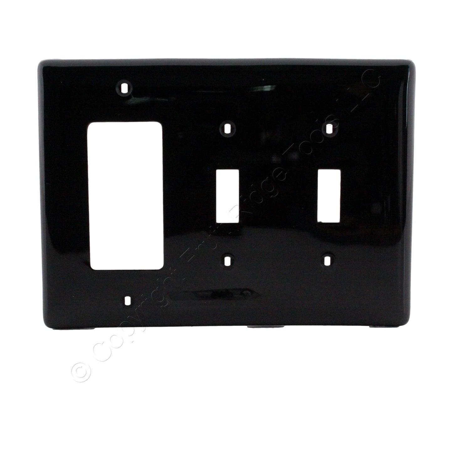 Hubbell NPJ226BK Black 3-Gang Toggle Decorator GFI Unbreakable Midsize Wallplate