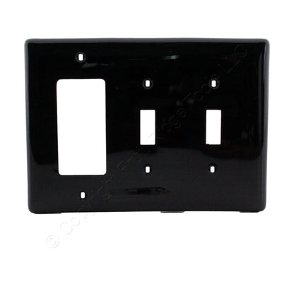 Hubbell NPJ226BK Black 3-Gang Toggle Decorator GFI Unbreakable Midsize Wallplate