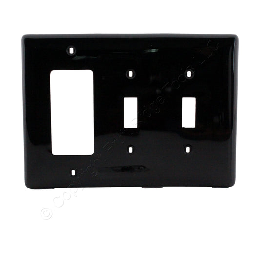 Hubbell NPJ226BK Black 3-Gang Toggle Decorator GFI Unbreakable Midsize Wallplate