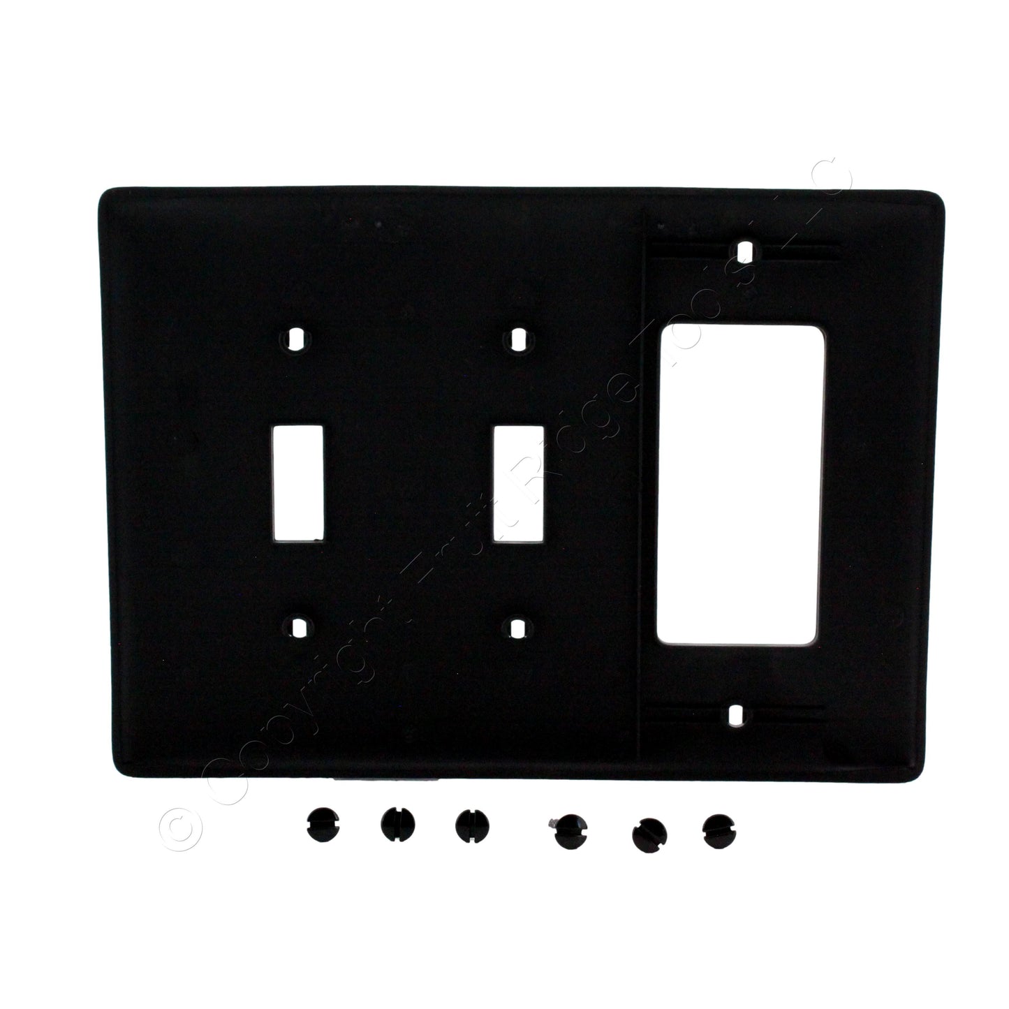 Hubbell NPJ226BK Black 3-Gang Toggle Decorator GFI Unbreakable Midsize Wallplate