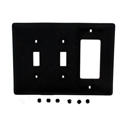 Hubbell NPJ226BK Black 3-Gang Toggle Decorator GFI Unbreakable Midsize Wallplate