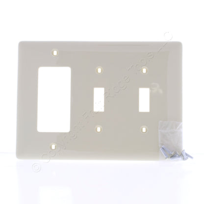 Hubbell NPJ226I Ivory 3-Gang Toggle Decorator GFCI Unbreakable Midsize Wallplate