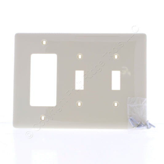 Hubbell NPJ226I Ivory 3-Gang Toggle Decorator GFCI Unbreakable Midsize Wallplate
