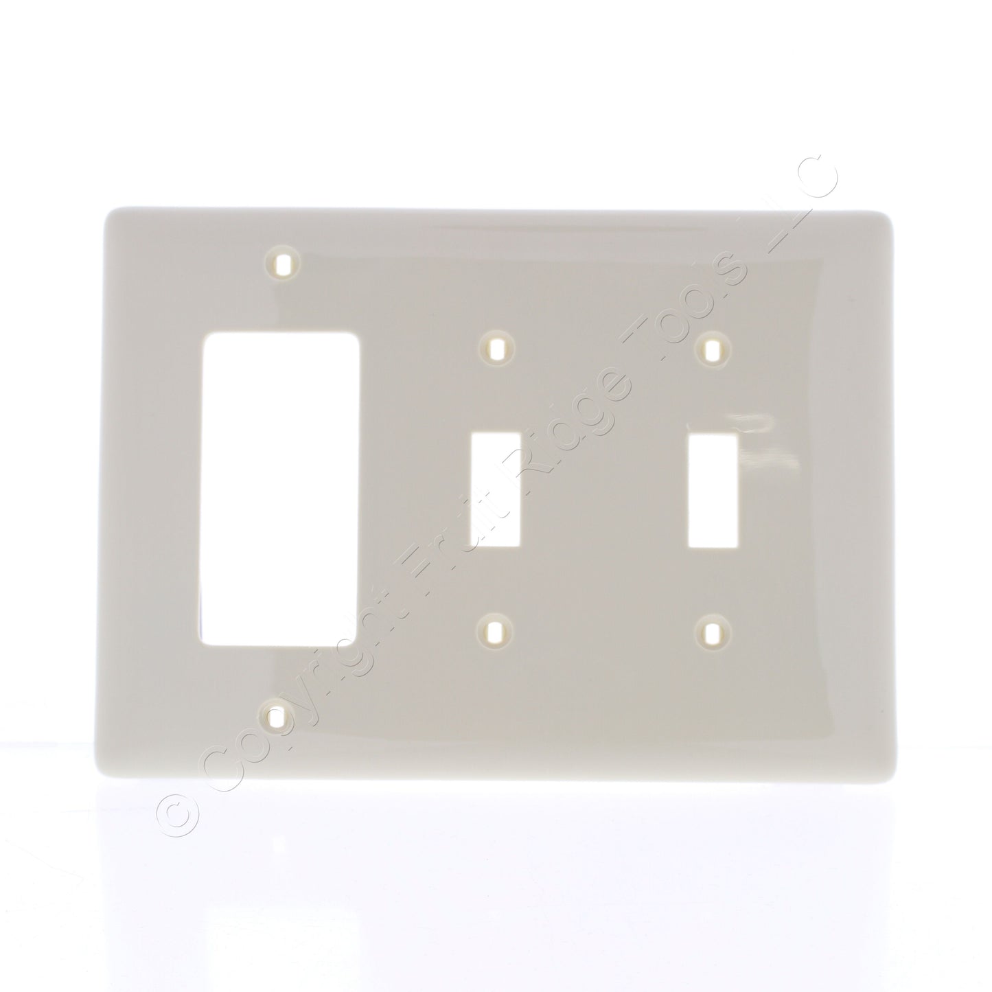 Hubbell NPJ226I Ivory 3-Gang Toggle Decorator GFCI Unbreakable Midsize Wallplate