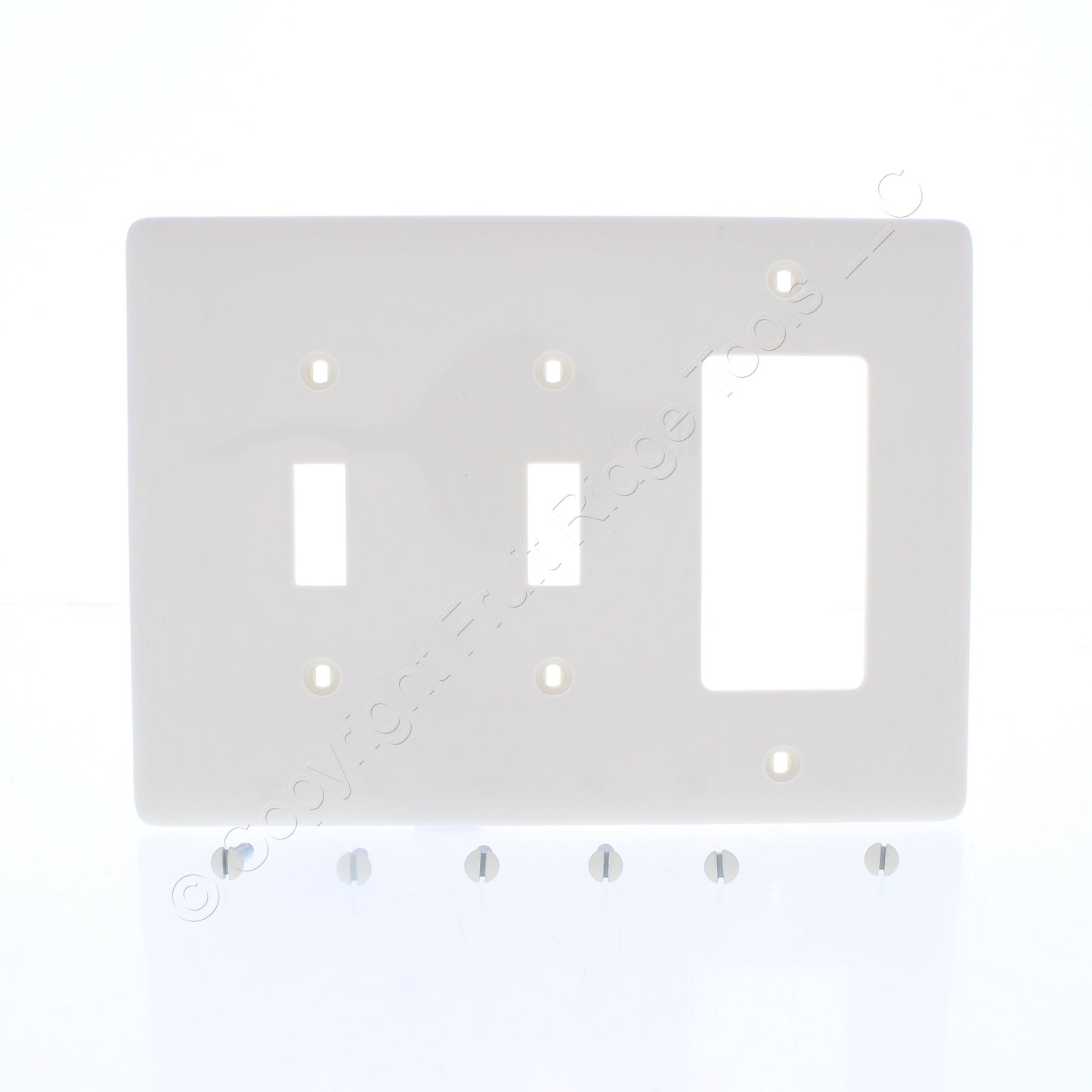 Hubbell NPJ226LA Lt Almond 3-Gang Toggle Decorator Unbreakable Midsize Wallplate