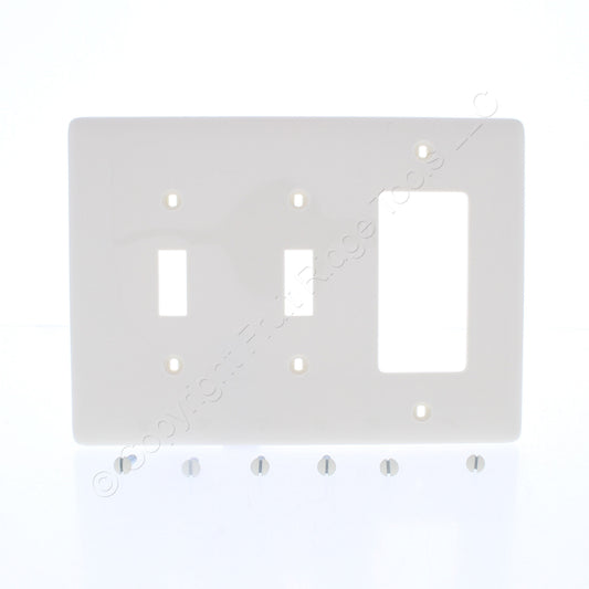 Hubbell NPJ226LA Lt Almond 3-Gang Toggle Decorator Unbreakable Midsize Wallplate