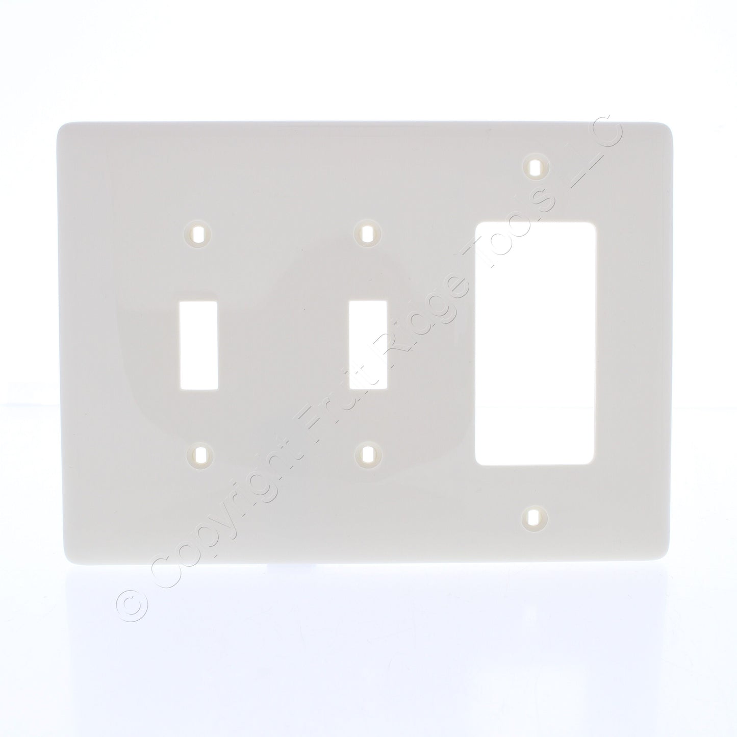Hubbell NPJ226LA Lt Almond 3-Gang Toggle Decorator Unbreakable Midsize Wallplate