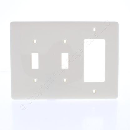 Hubbell NPJ226LA Lt Almond 3-Gang Toggle Decorator Unbreakable Midsize Wallplate