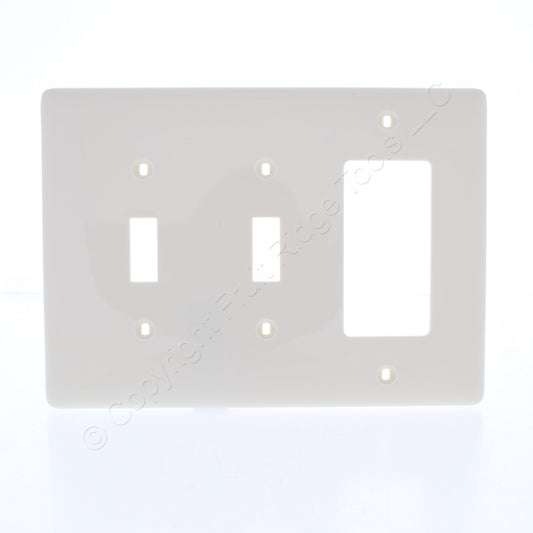 Hubbell NPJ226LA Lt Almond 3-Gang Toggle Decorator Unbreakable Midsize Wallplate