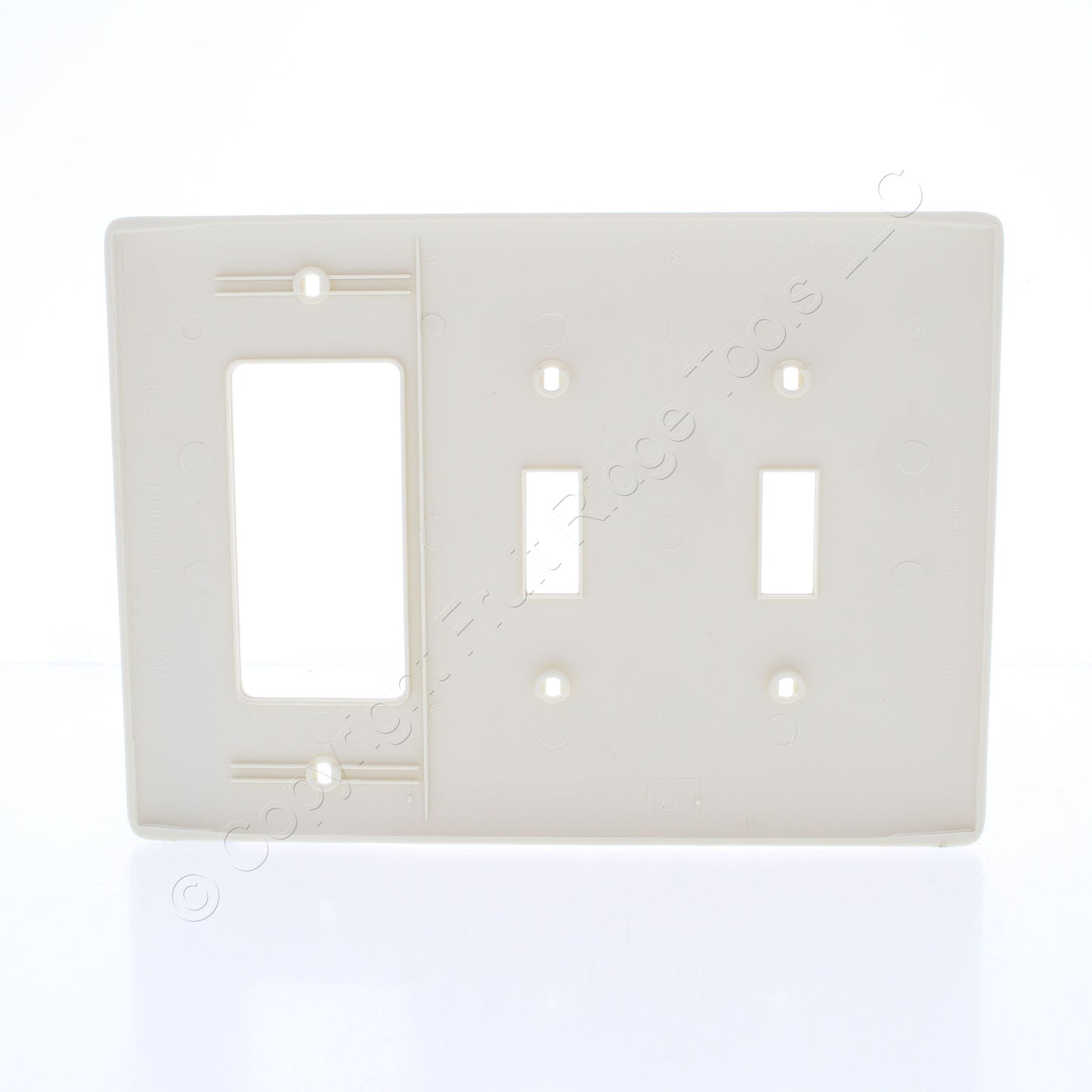 Hubbell NPJ226LA Lt Almond 3-Gang Toggle Decorator Unbreakable Midsize Wallplate