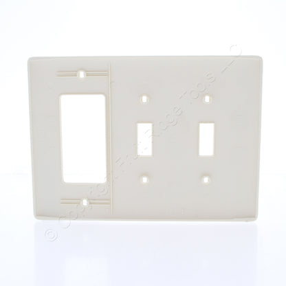 Hubbell NPJ226LA Lt Almond 3-Gang Toggle Decorator Unbreakable Midsize Wallplate