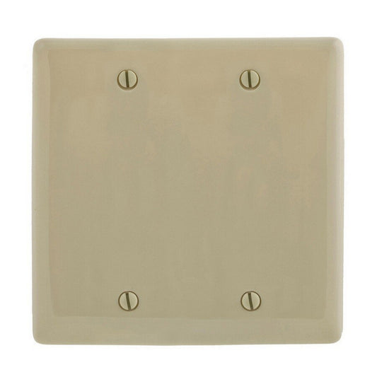 Hubbell NPJ23IZ Ivory 2-Gang Blank Unbreakable Midsize Wallplate Cover Box Mount