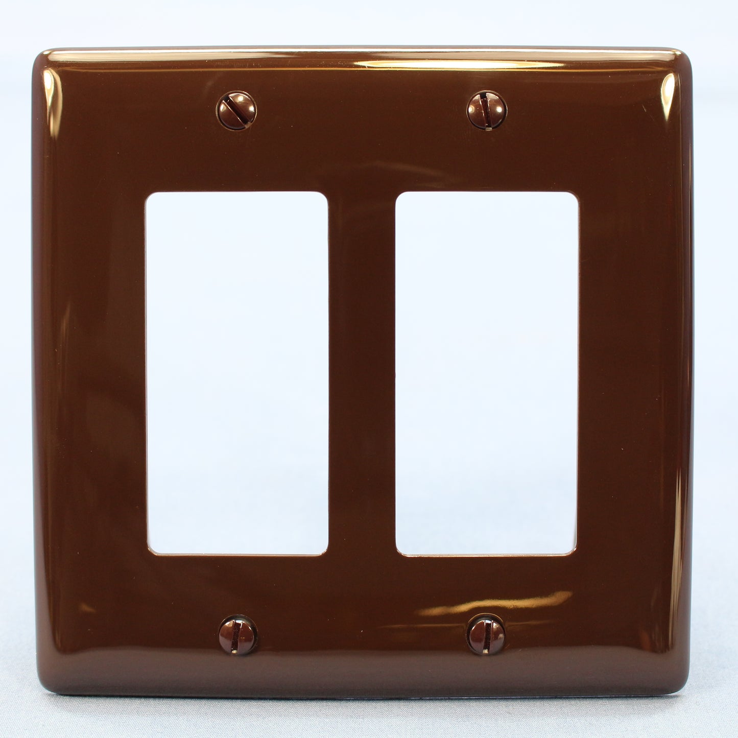 Hubbell NPJ262 Brown 2-Gang Decorator GFCI Unbreakable Mid-Size Wallplate Cover