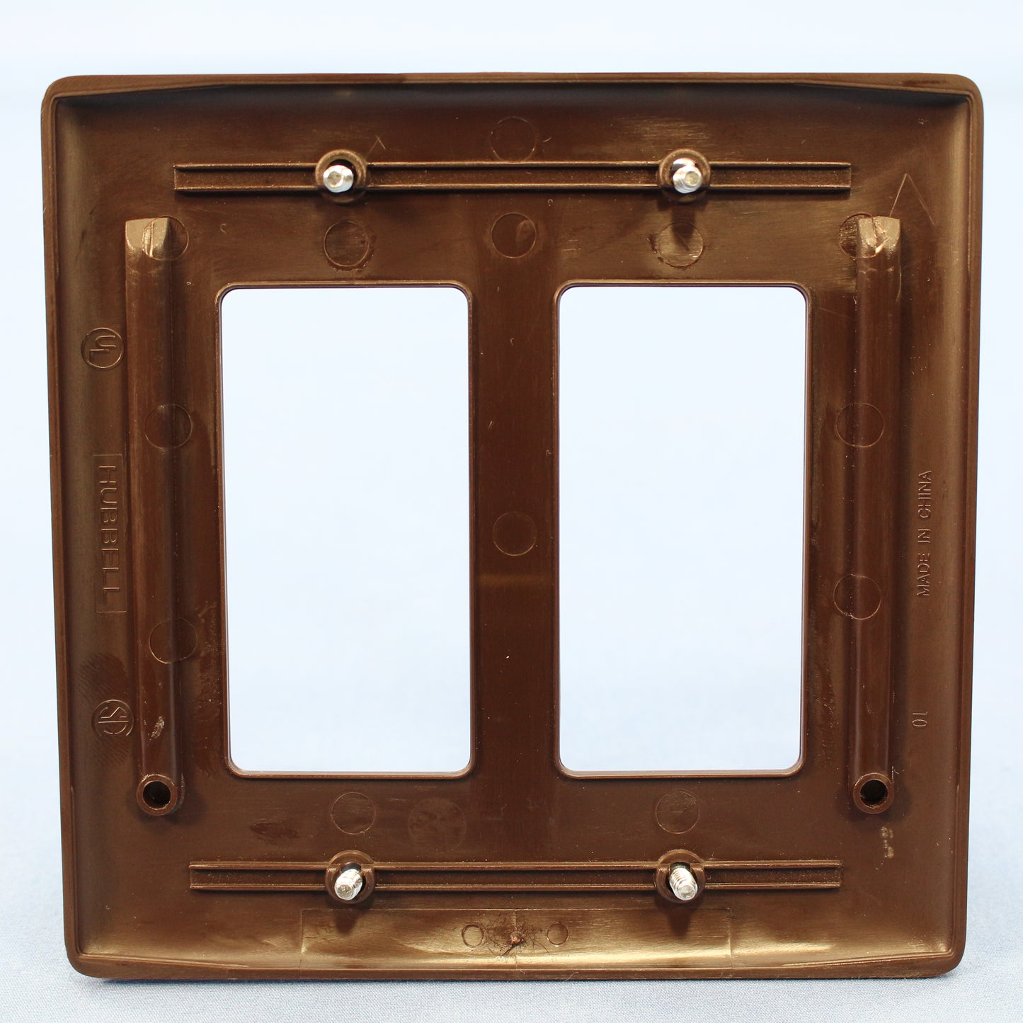Hubbell NPJ262 Brown 2-Gang Decorator GFCI Unbreakable Mid-Size Wallplate Cover