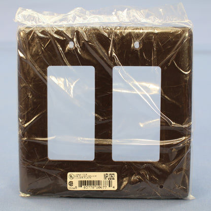Hubbell NPJ262 Brown 2-Gang Decorator GFCI Unbreakable Mid-Size Wallplate Cover