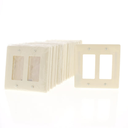 Hubbell NPJ262AL Almond 2-Gang Nylon Decorator MidSize Wallplates Cover 25-Pack