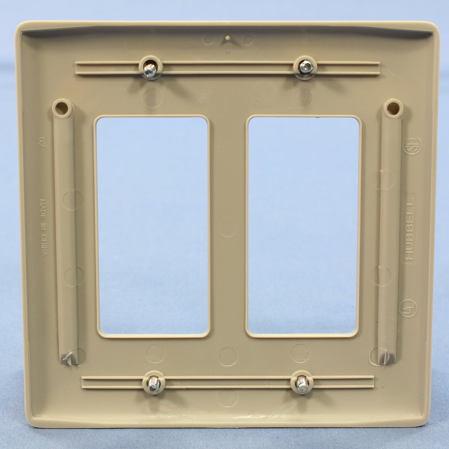 Hubbell NPJ262GY Gray 2-Gang Decorator GFCI Unbreakable Mid-Size Wallplate Cover