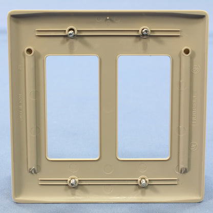 Hubbell NPJ262GY Gray 2-Gang Decorator GFCI Unbreakable Mid-Size Wallplate Cover