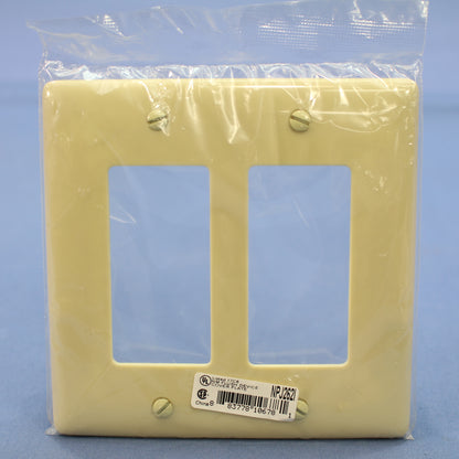 Hubbell NPJ262I Ivory 2-Gang Decorator GFCI Unbreakable Mid-Size Wallplate Cover