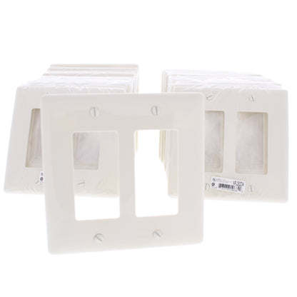 Hubbell NPJ262W Office White 2-Gang Nylon Decorator/Gfci MidSize Wallplate 25pcs