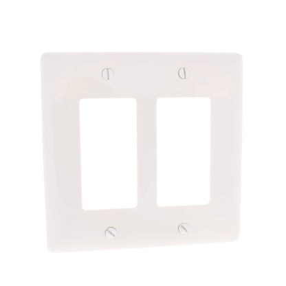 Hubbell NPJ262W Office White 2-Gang Nylon Decorator/Gfci MidSize Wallplate 25pcs