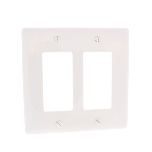 Hubbell NPJ262W Office White 2-Gang Nylon Decorator/Gfci MidSize Wallplate 25pcs