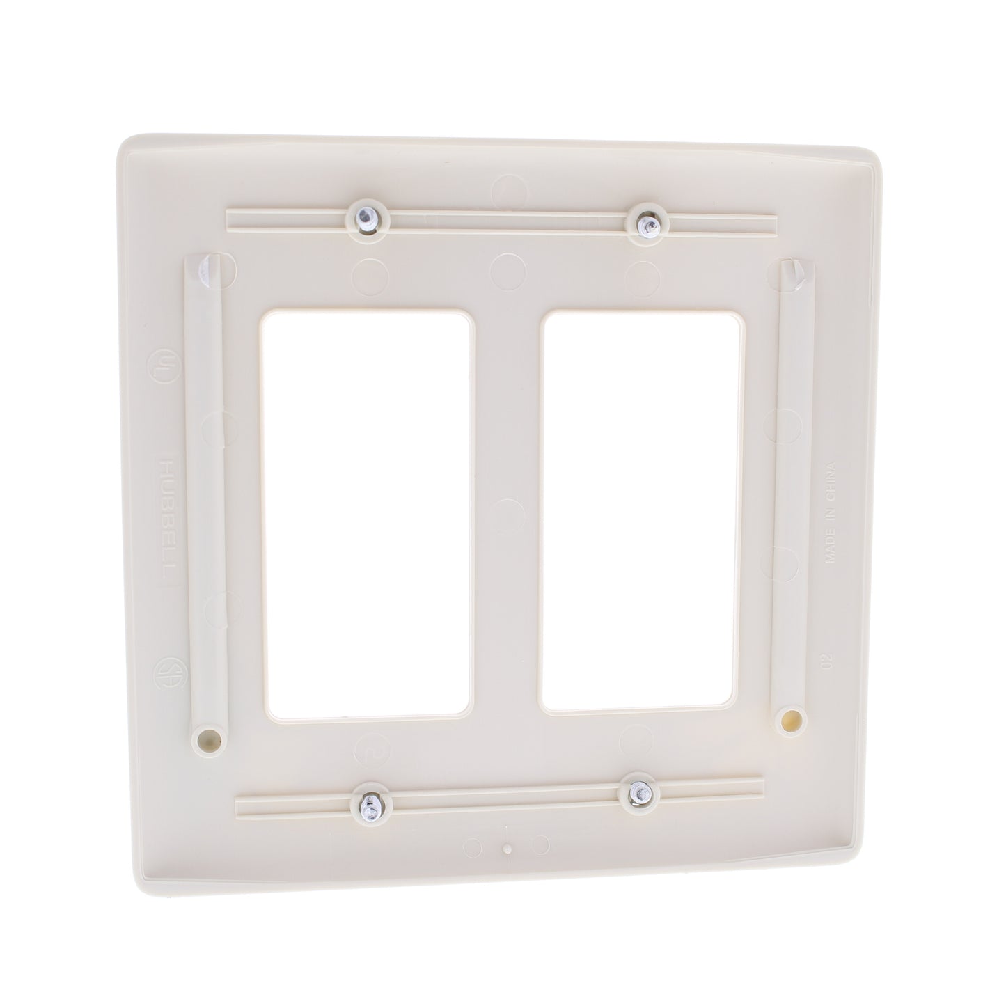 Hubbell NPJ262W Office White 2-Gang Nylon Decorator/Gfci MidSize Wallplate 25pcs