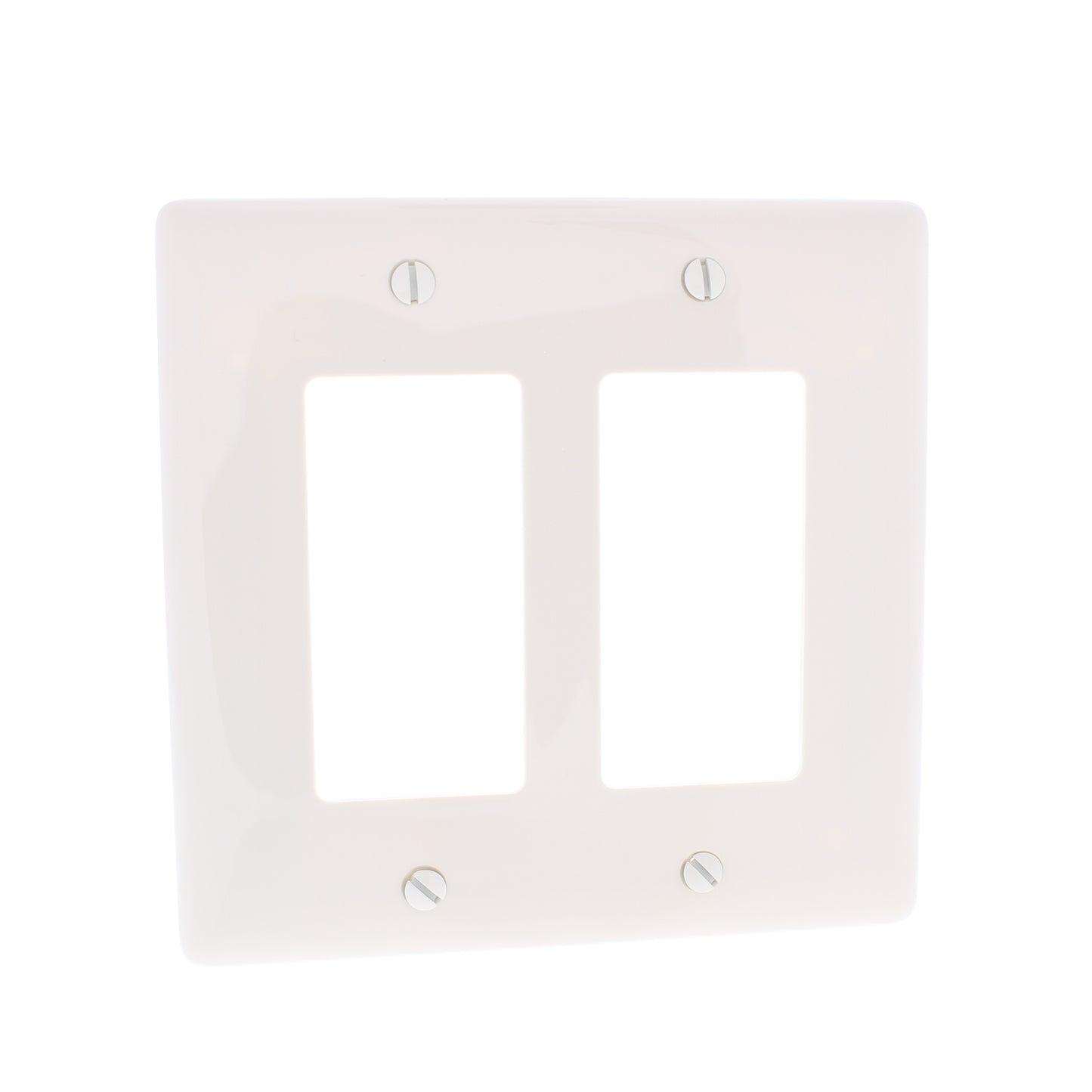 Hubbell NPJ262OW Office White 2-Gang Decorator GFI Unbreakable Midsize Wallplate