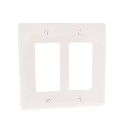 Hubbell NPJ262OW Office White 2-Gang Decorator GFI Unbreakable Midsize Wallplate