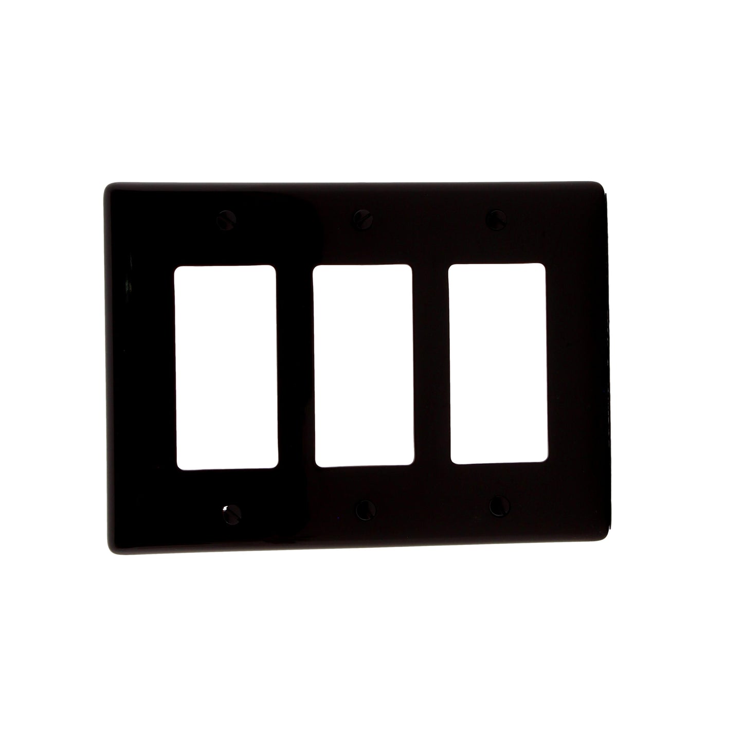 Hubbell NPJ263 Brown 3-Gang Decorator Unbreakable Nylon Mid-Size Wallplate Cover