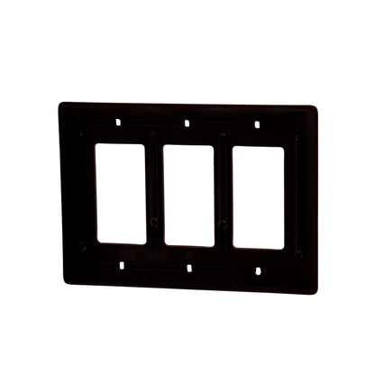 Hubbell NPJ263 Brown 3-Gang Decorator Unbreakable Nylon Mid-Size Wallplate Cover