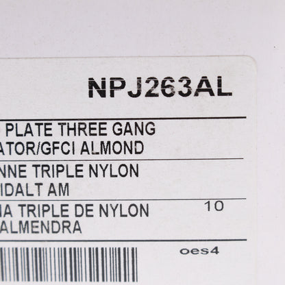 Hubbell NPJ263AL Almond 3-Gang Decorator Unbreakable Midsize Wallplates 10pcs