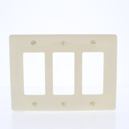 Hubbell NPJ263AL Almond 3-Gang Decorator Unbreakable Midsize Wallplates 10pcs