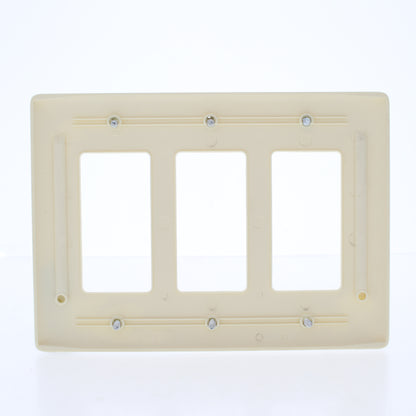 Hubbell NPJ263AL Almond 3-Gang Decorator Unbreakable Midsize Wallplates 10pcs