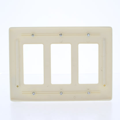 Hubbell NPJ263AL Almond 3-Gang Decorator Unbreakable Midsize Wallplates 10pcs
