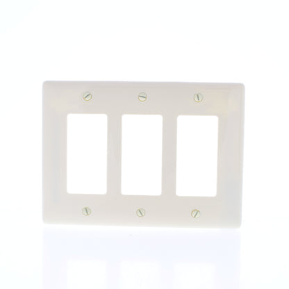 Hubbell NPJ263AL Almond 3-Gang Decorator Unbreakable Mid-Size Wallplate Cover