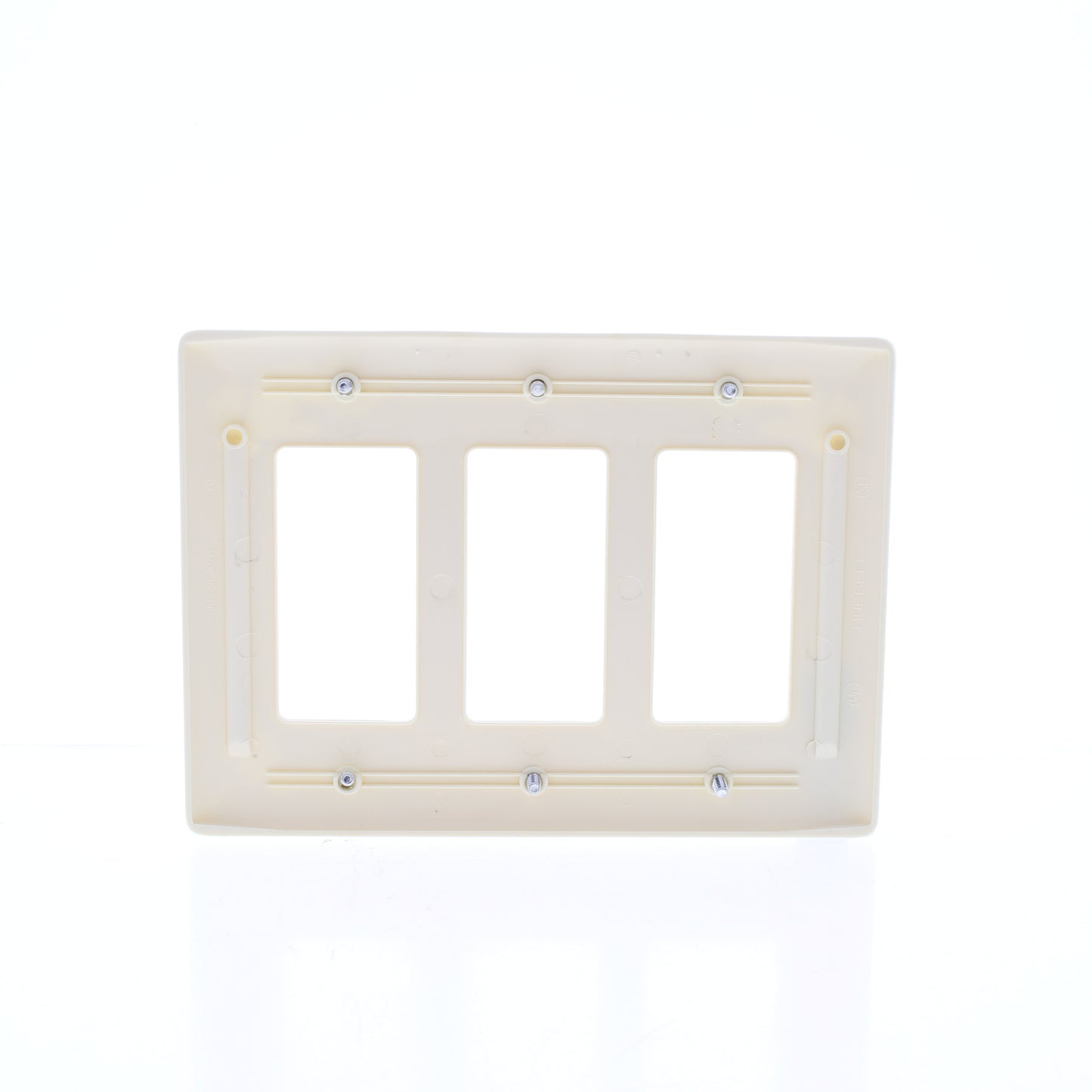 Hubbell NPJ263AL Almond 3-Gang Decorator Unbreakable Mid-Size Wallplate Cover