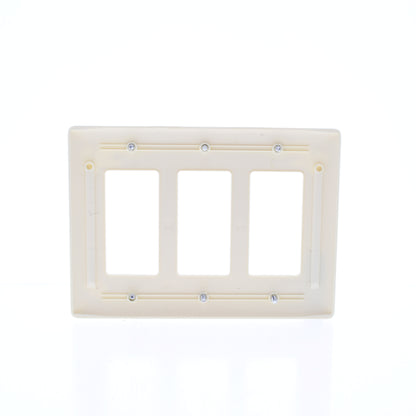 Hubbell NPJ263AL Almond 3-Gang Decorator Unbreakable Mid-Size Wallplate Cover