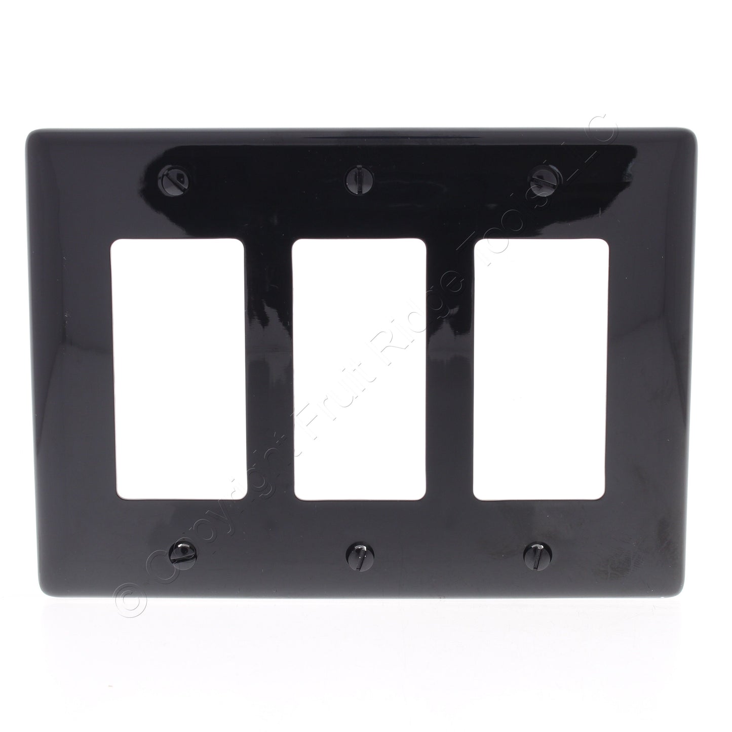 Hubbell NPJ263BK Black 3-Gang Decorator Unbreakable Midsize Wallplate Cover 10pc