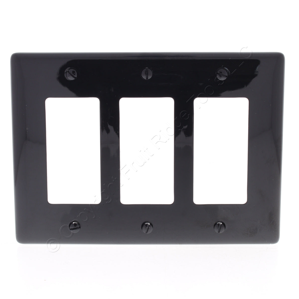 Hubbell NPJ263BK Black 3-Gang Decorator GFI Unbreakable Mid-Size Wallplate Cover