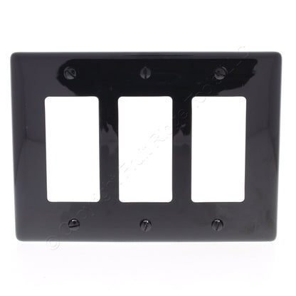 Hubbell NPJ263BK Black 3-Gang Decorator GFI Unbreakable Mid-Size Wallplate Cover