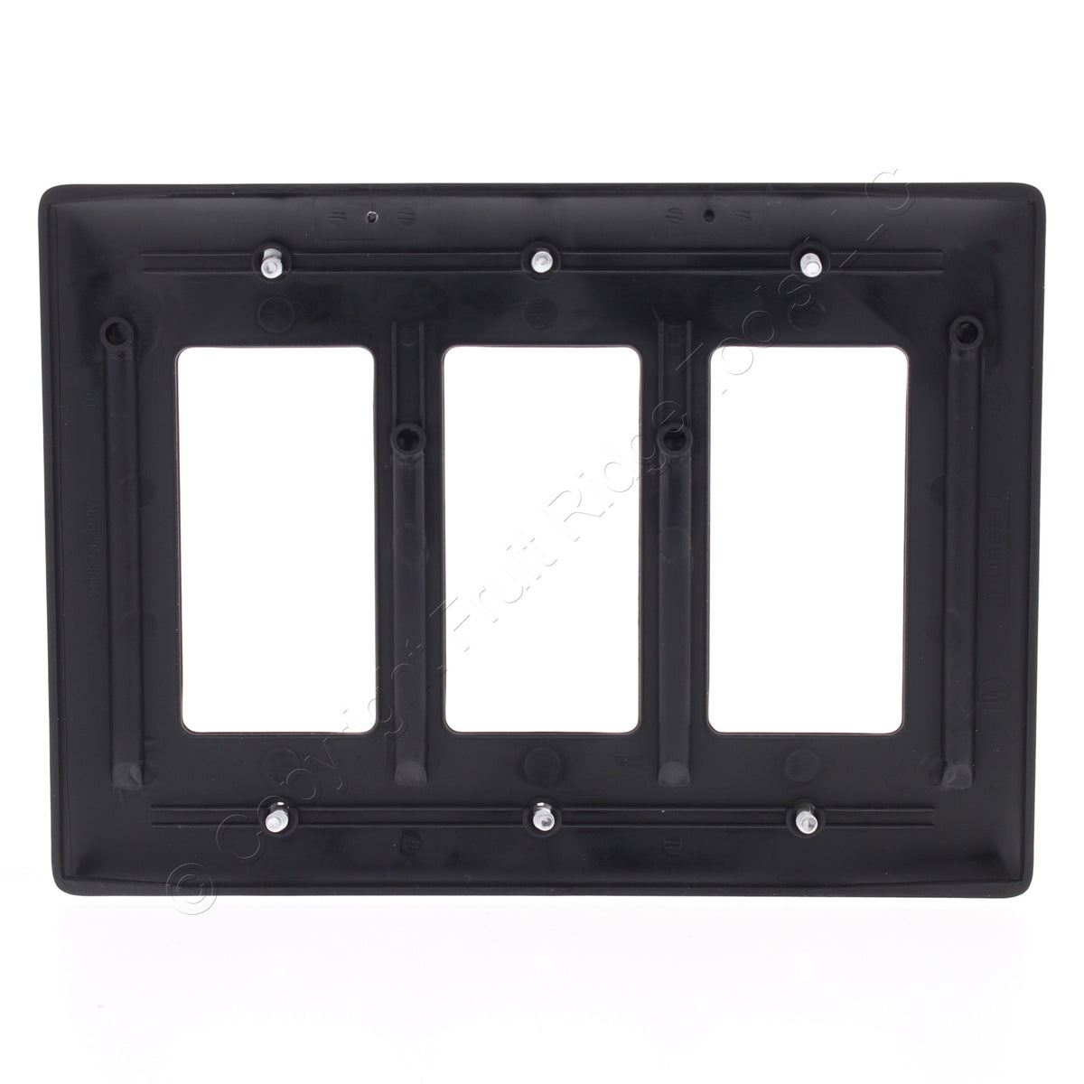 Hubbell NPJ263BK Black 3-Gang Decorator GFI Unbreakable Mid-Size Wallplate Cover