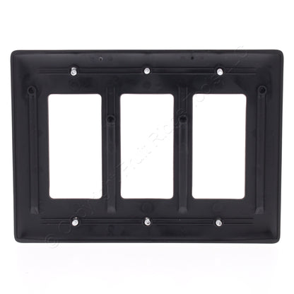 Hubbell NPJ263BK Black 3-Gang Decorator GFI Unbreakable Mid-Size Wallplate Cover