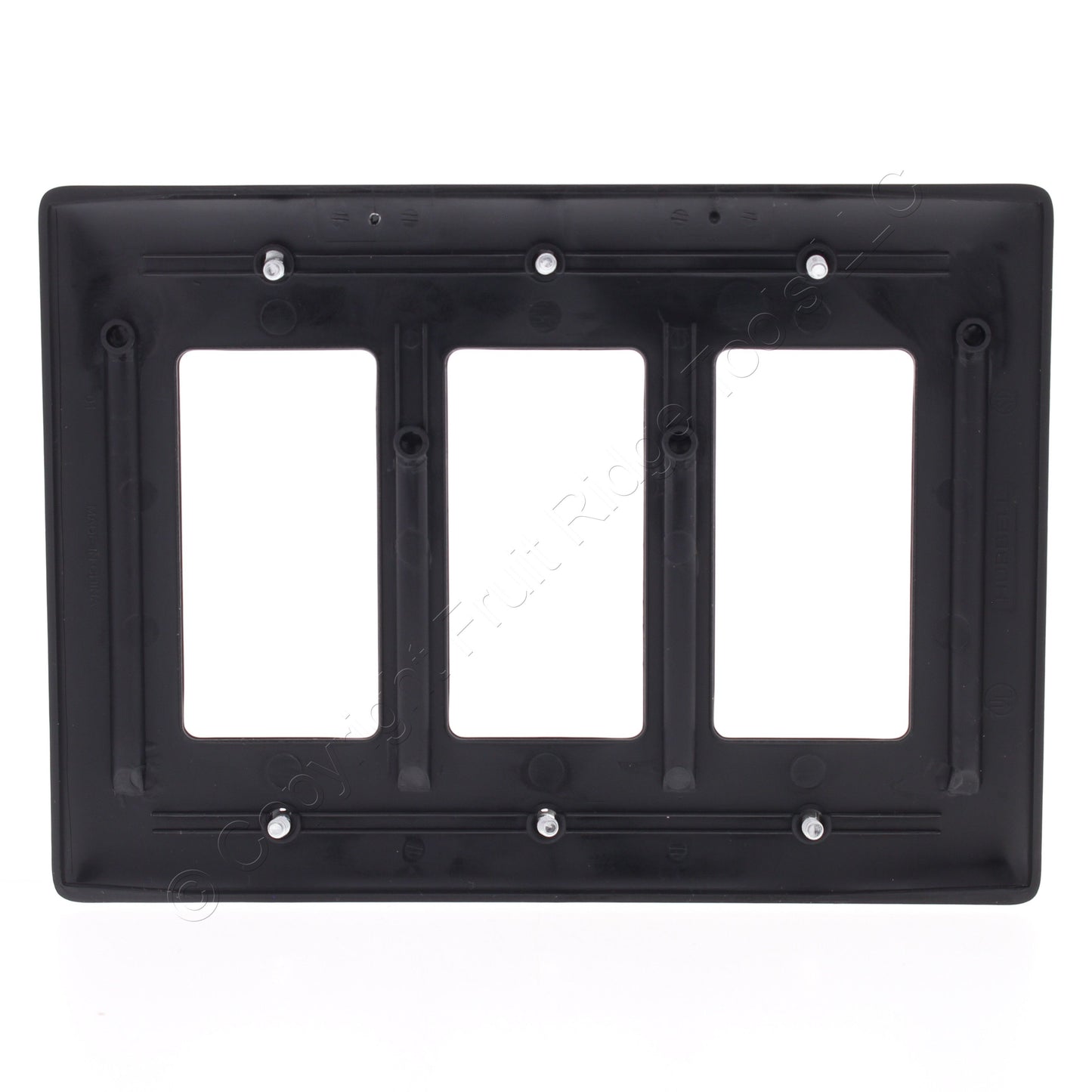 Hubbell NPJ263BK Black 3-Gang Decorator GFI Unbreakable Mid-Size Wallplate Cover