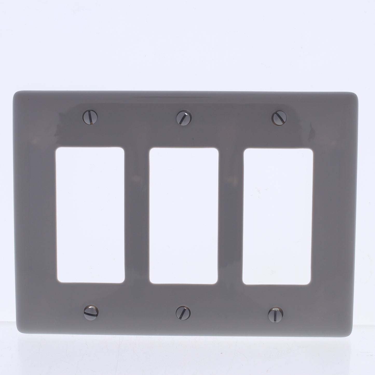 Hubbell NPJ263GY Gray 3-Gang Decorator GFCI Unbreakable Mid-Size Wallplate Cover