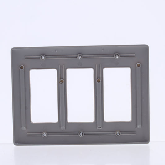 Hubbell NPJ263GY Gray 3-Gang Decorator GFCI Unbreakable Mid-Size Wallplate Cover