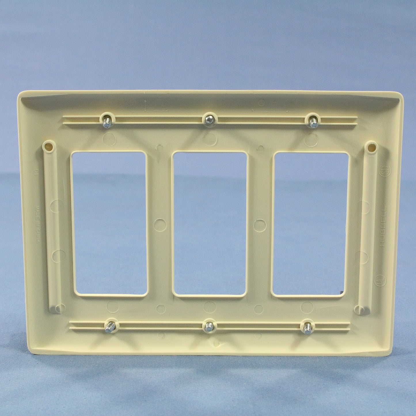 Hubbell NPJ263LA Lt Almond 3-Gang Decorator Unbreakable Mid-Size Wallplate Cover