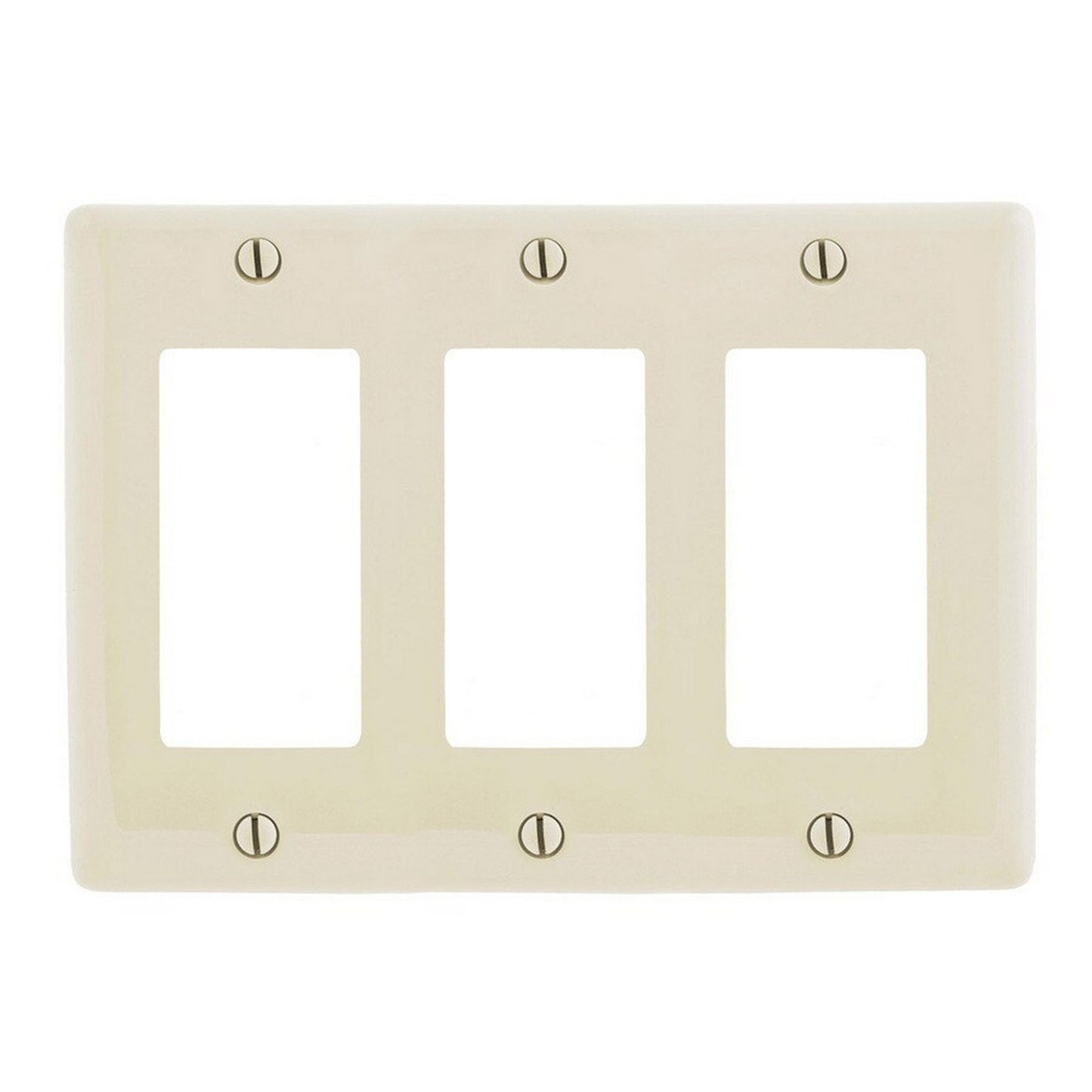 Hubbell NPJ263LAZ Light Almond 3-Gang Decorator Unbreakable Mid-Size Wallplate